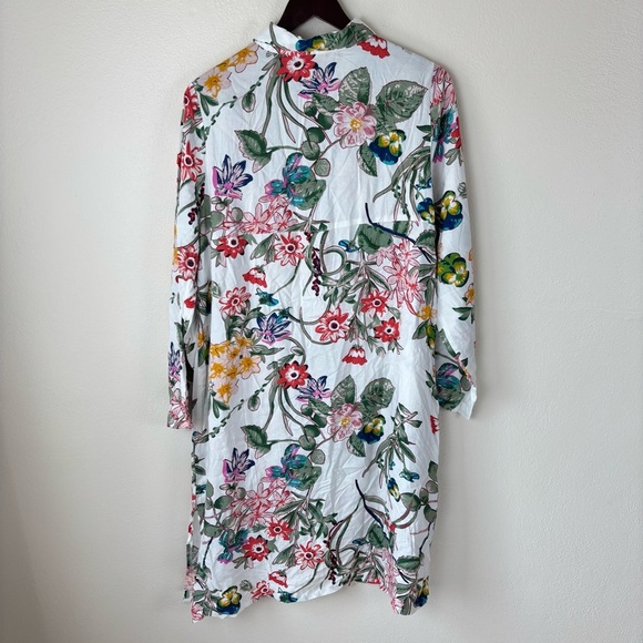 NWT Joe Browns White Floral Long Sleeve Button Down Shirt Dress Women’s Sz US 14 - Picture 7 of 7